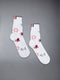 COTTON HECTOR FLORAL SCALLOPED ANKLE SOCKS - WHITE