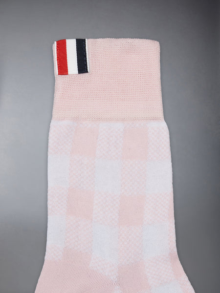 GINGHAM CHECK JACQUARD 4-BAR ANKLE SOCKS