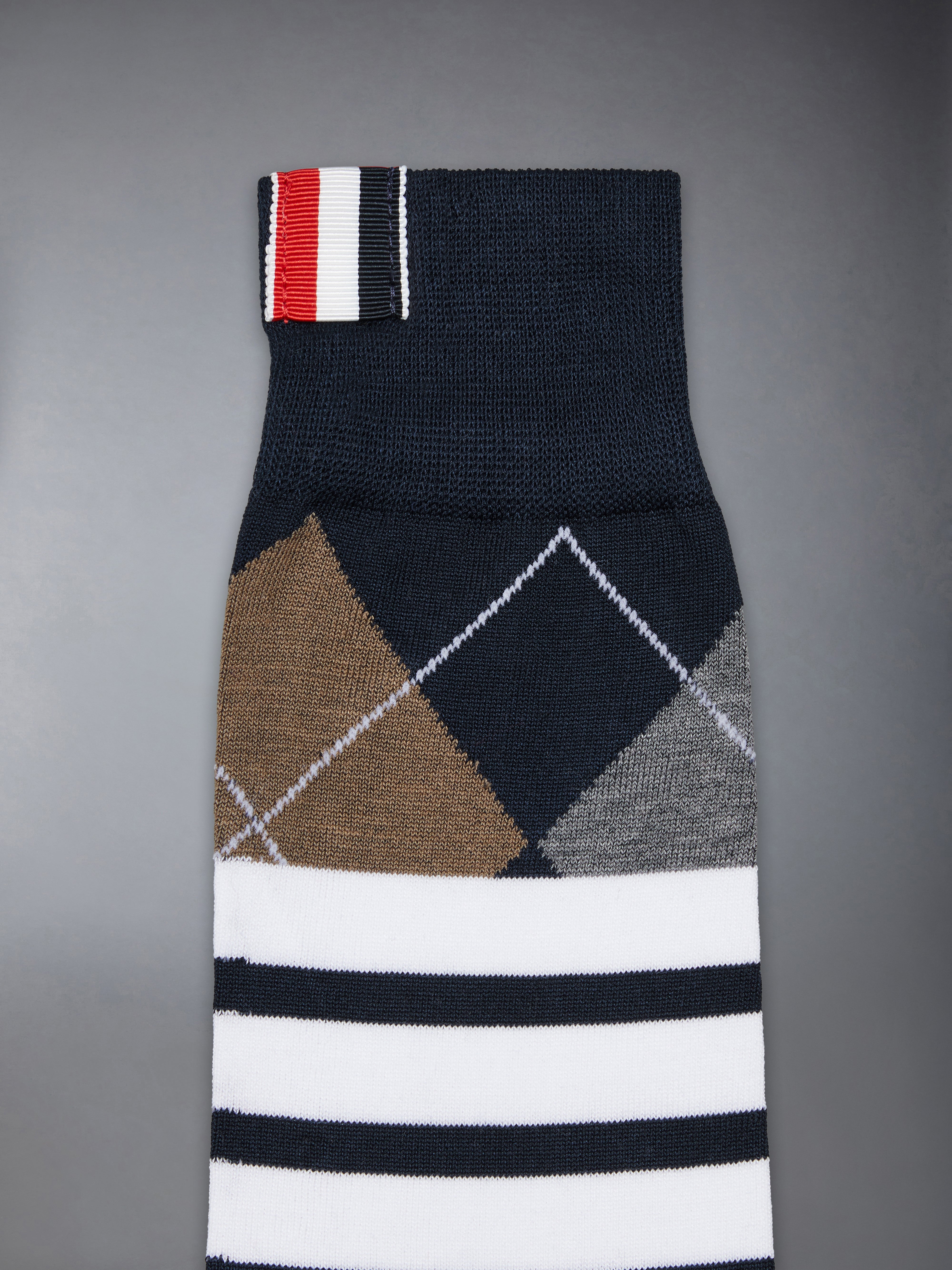 Argyle 4-Bar Mid Calf Socks | Thom Browne