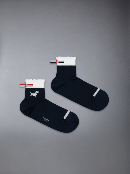 POINTELLE STITCH HECTOR CREW SOCKS NAVY