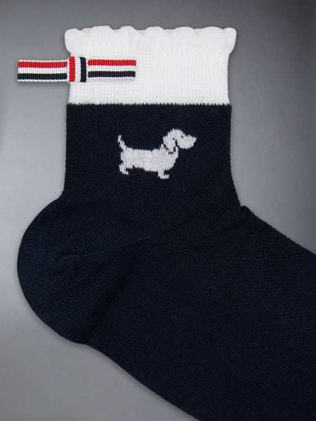 POINTELLE STITCH HECTOR CREW SOCKS NAVY