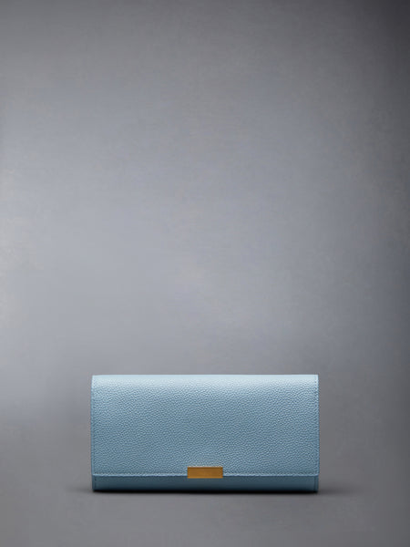 PEBBLE GRAIN PAVE WALLET BLUE 1