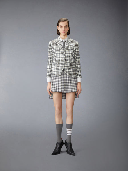 RIBBON TWEED SPORTCOAT WITH FRAY EDGE WHITE