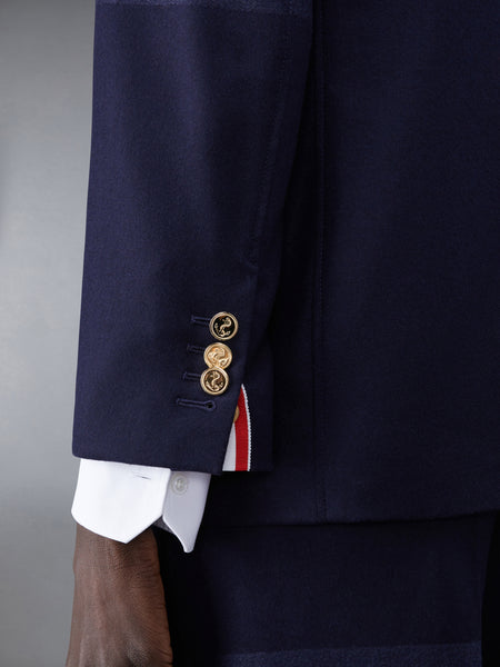 FLANNEL 4-BAR SACK SPORT COAT NAVY