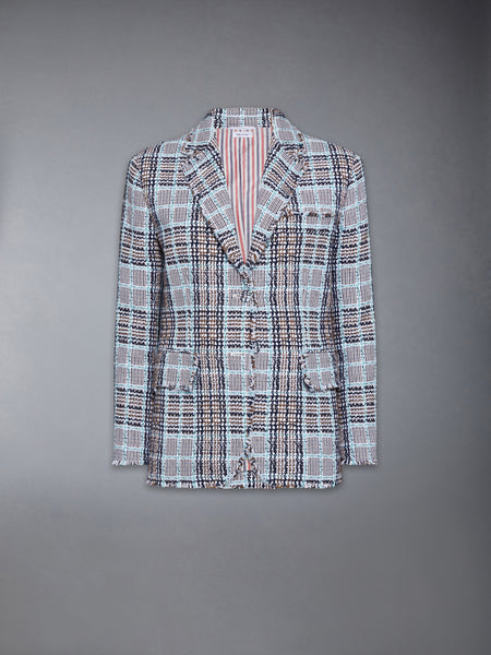FRAYED PLAID CHECK SUMMER TWEED SPORTCOAT SEASONAL MULTI
