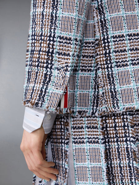 FRAYED PLAID CHECK SUMMER TWEED SPORTCOAT SEASONAL MULTI