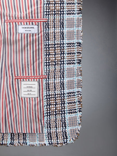 FRAYED PLAID CHECK SUMMER TWEED SPORTCOAT SEASONAL MULTI