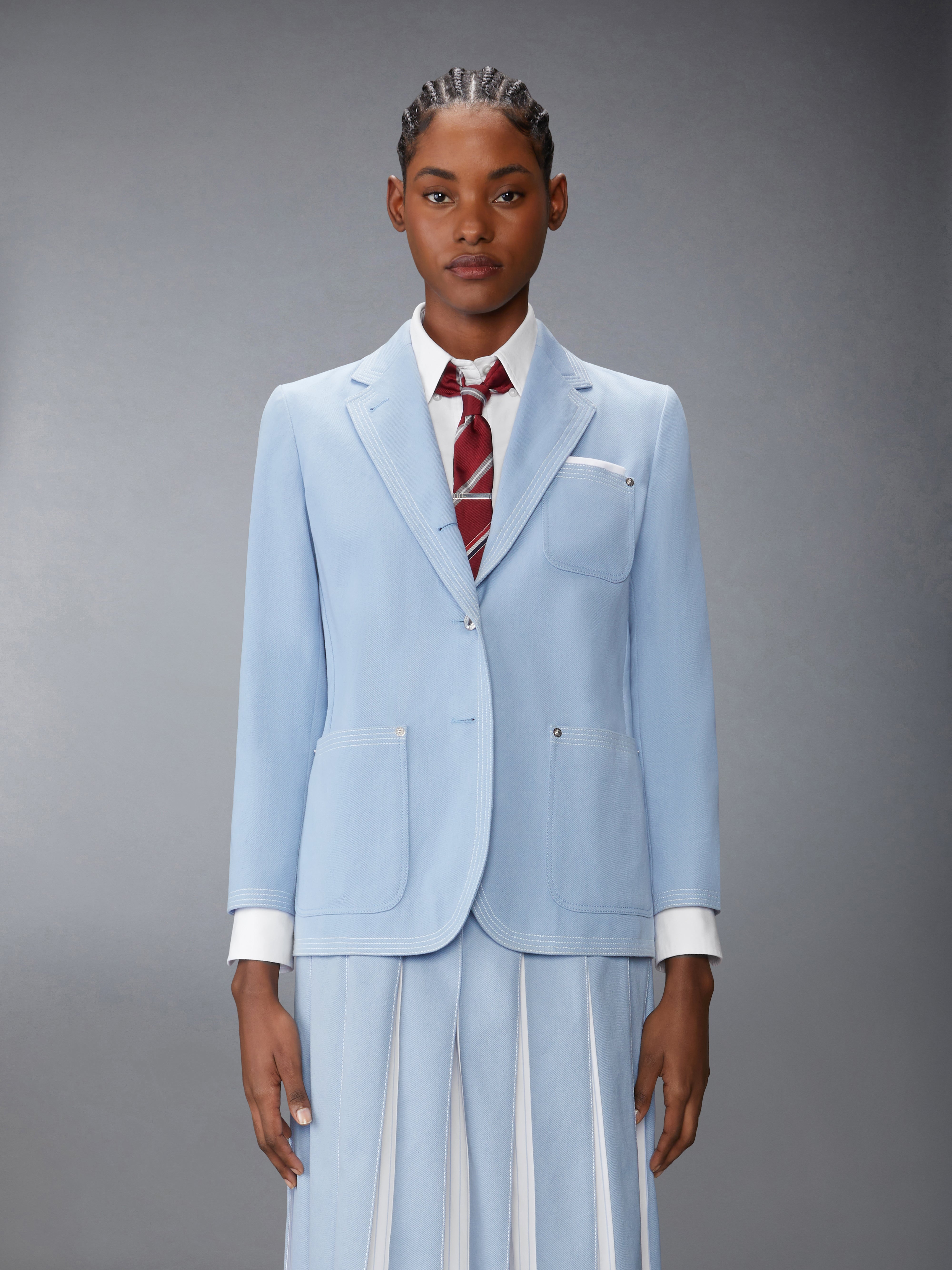 Unconstructured Denim Sack Sportcoat | Thom Browne