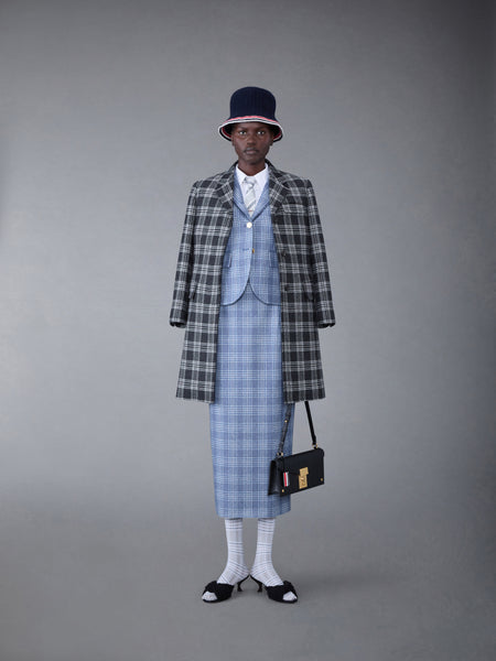 Prince of Wales Flannel High Armhole Sport Coat DEEP BLUE