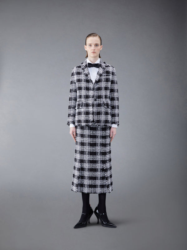 Prince of Wales Chenille Tweed Frayed Classic Sport Coat - image 3