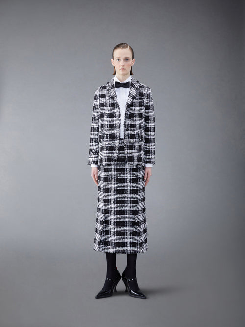 Prince of Wales Chenille Tweed Frayed Classic Sport Coat