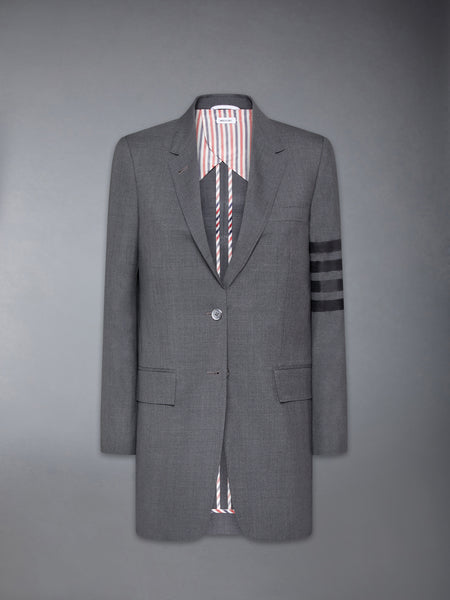PLAIN WEAVE 4-BAR ELONGATED CLASSIC SPORT COAT DARK GREY