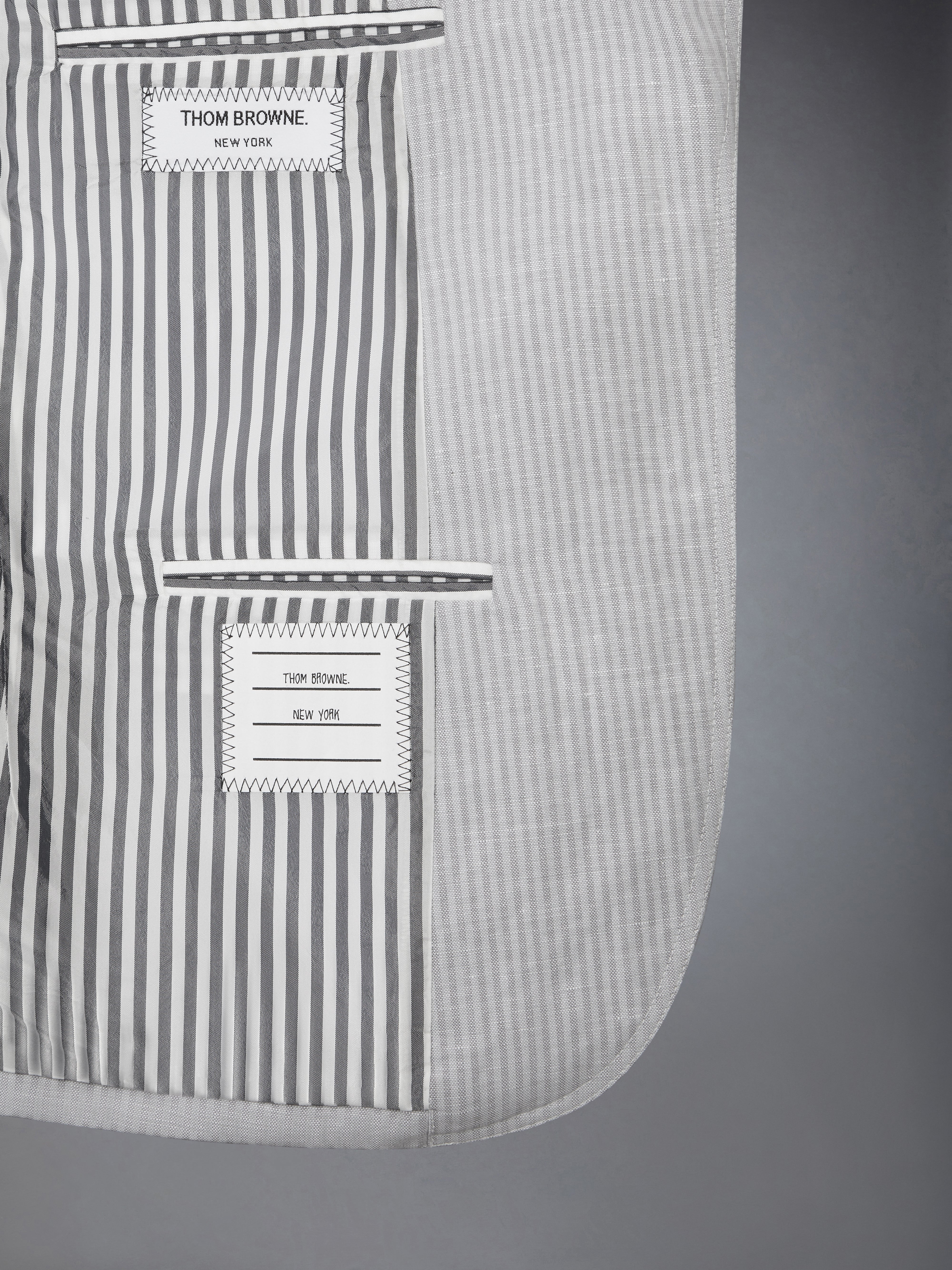 Tonal University Stripe Sack Shorts | Thom Browne