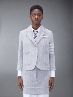 TWEED FRAY 4-BAR CROPPED SACK JACKET