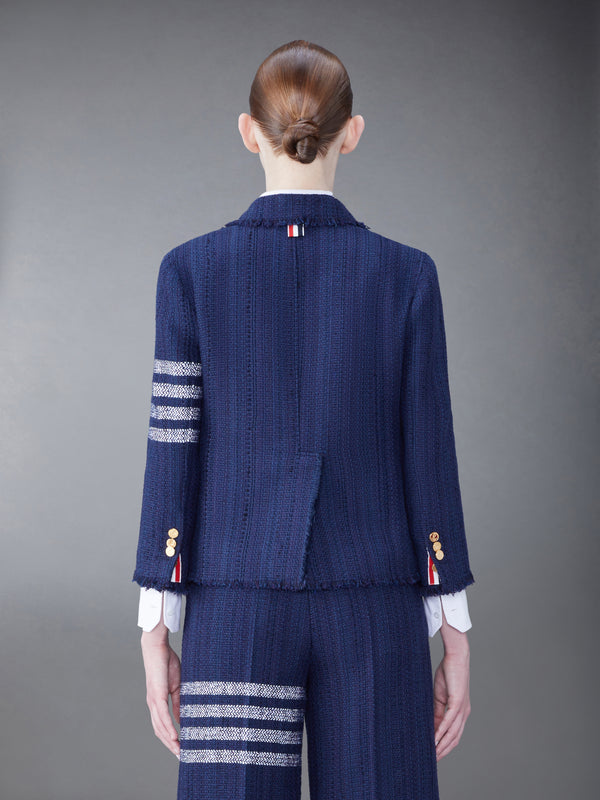 TWEED FRAY 4-BAR CROPPED SACK JACKET - image 2