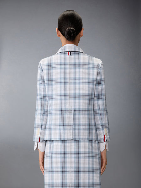 WINDOWPANE PLAID UNCONSTRUCTED  CROPPED SACK JACKET SEASONAL MULTI