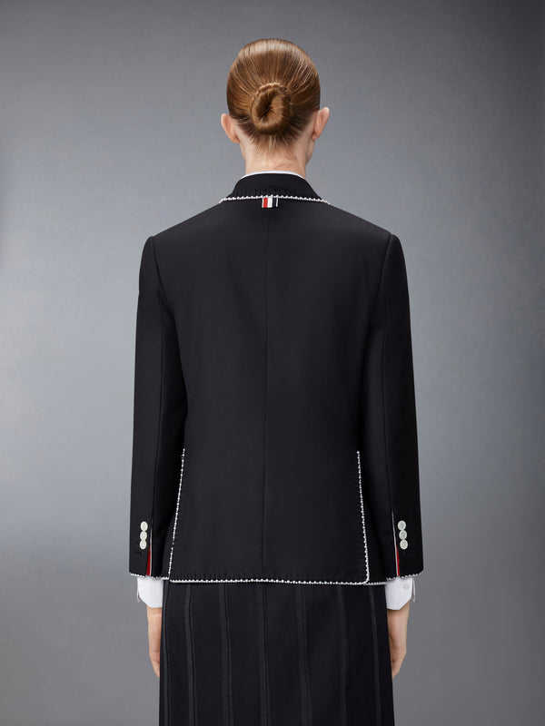 FIT 1 - DOUBLE BREASTED CLASSIC SPORT COAT W/ BLANKET STITCH PEARLS ON SUPER 120'S WOOL TWILL - image 2