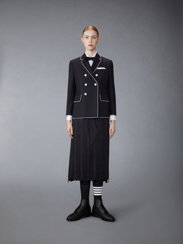 FIT 1 - DOUBLE BREASTED CLASSIC SPORT COAT W/ BLANKET STITCH PEARLS ON SUPER 120'S WOOL TWILL - image 3