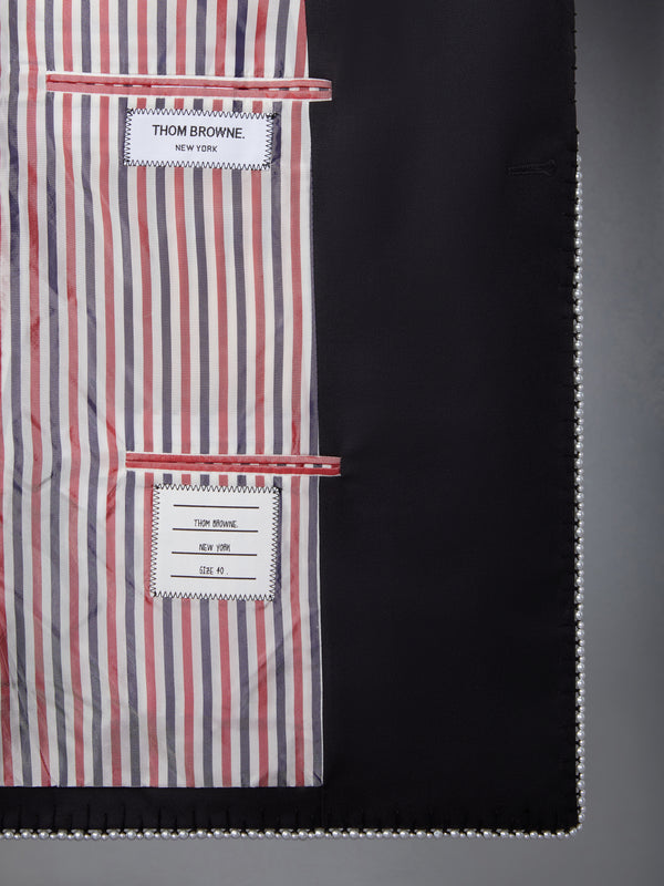 FIT 1 - DOUBLE BREASTED CLASSIC SPORT COAT W/ BLANKET STITCH PEARLS ON SUPER 120'S WOOL TWILL - image 4