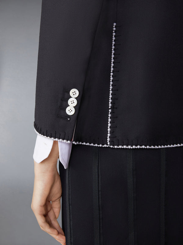 FIT 1 - DOUBLE BREASTED CLASSIC SPORT COAT W/ BLANKET STITCH PEARLS ON SUPER 120'S WOOL TWILL - image 6