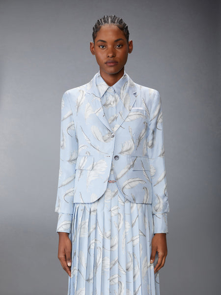 FEATHER PRINTED SILK TWILL HIGH ARMHOLE SPORTCOAT