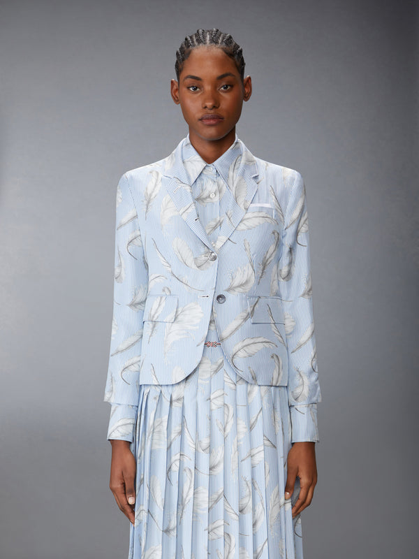 FEATHER PRINTED SILK TWILL HIGH ARMHOLE SPORTCOAT - image 1