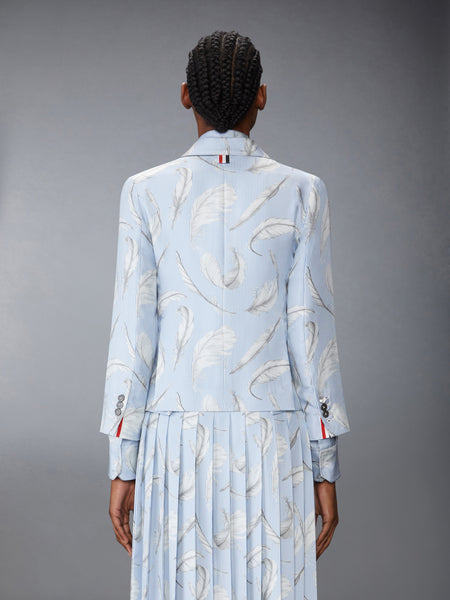 FEATHER PRINTED SILK TWILL HIGH ARMHOLE SPORTCOAT