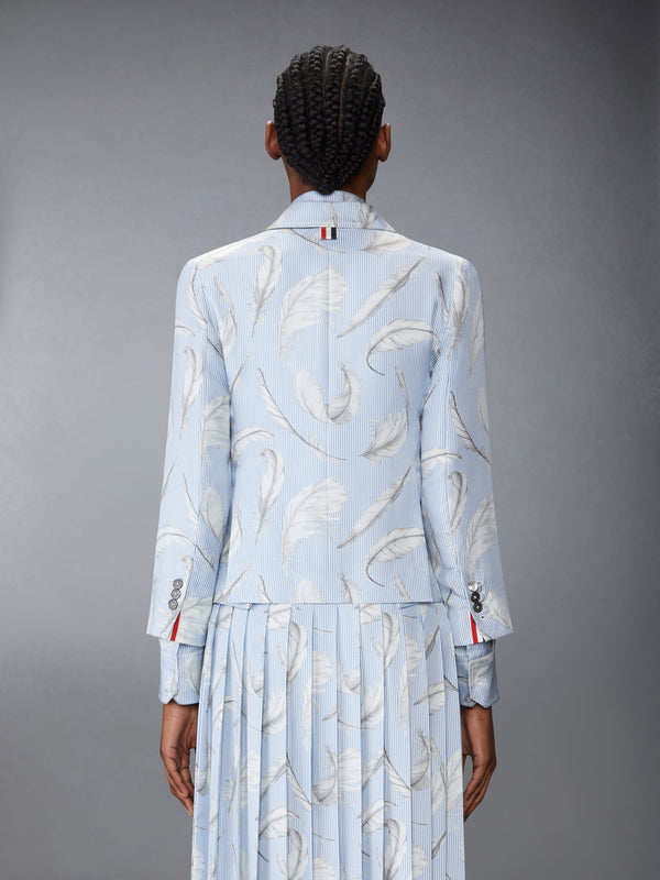 FEATHER PRINTED SILK TWILL HIGH ARMHOLE SPORTCOAT - image 2