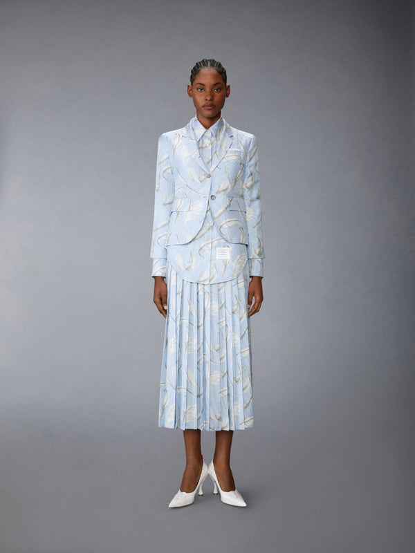 FEATHER PRINTED SILK TWILL HIGH ARMHOLE SPORTCOAT - image 3