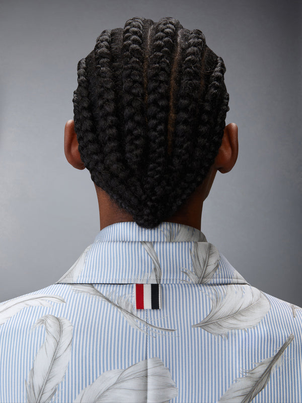FEATHER PRINTED SILK TWILL HIGH ARMHOLE SPORTCOAT - image 5
