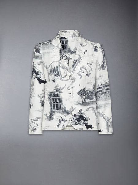 UNCONSTRUCTED SILK TWILL HECTOR TOILE SPORTCOAT BLK/WHT