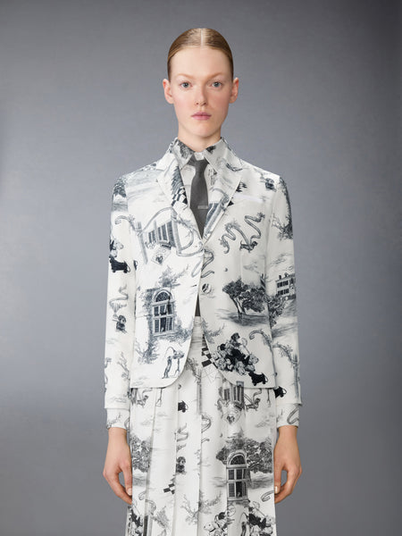 UNCONSTRUCTED SILK TWILL HECTOR TOILE SPORTCOAT BLK/WHT