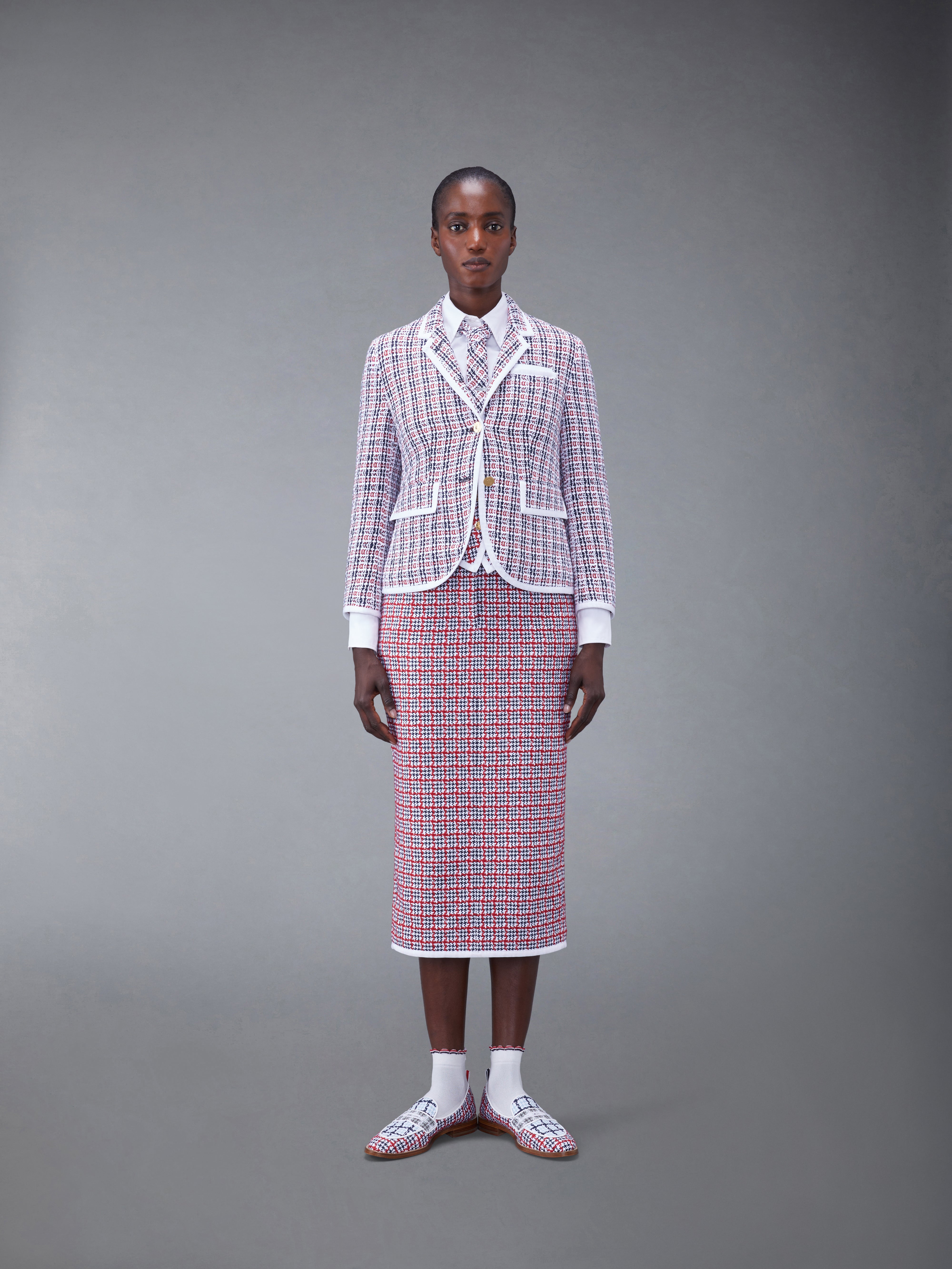 Check Crochet Tweed Slim Fit Sport Coat | Thom Browne