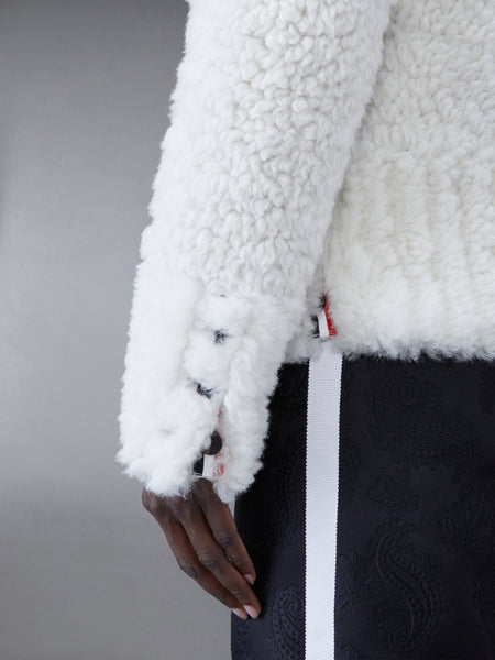 Dyed Shearling Cardigan BLK/WHT