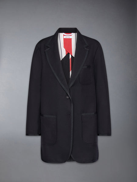 3-Ply Mohair Oversized Sack Sport Coat BLACK