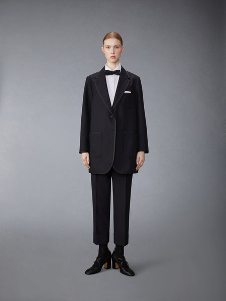 3-Ply Mohair Oversized Sack Sport Coat BLACK