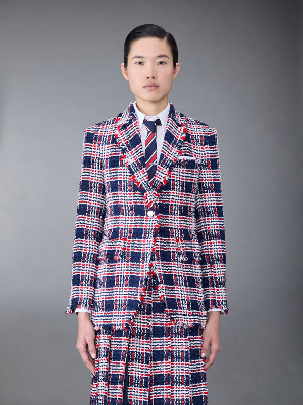 Prince of Wales Check Frayed Chenille Tweed Elongated Sport Coat - featured image
