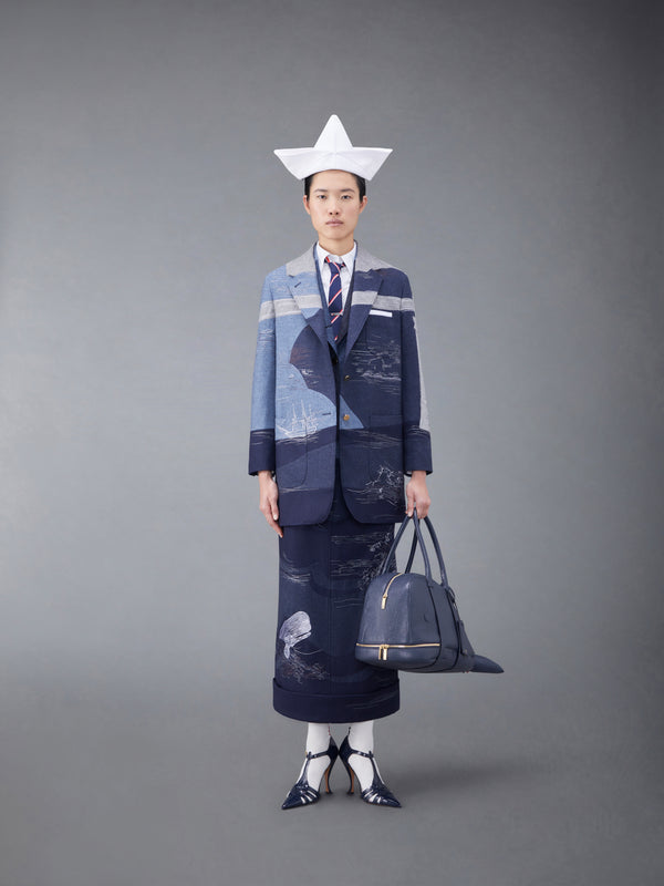 Wool Flannel Stitch Detail Oversized Sack Sport Coat - image 3