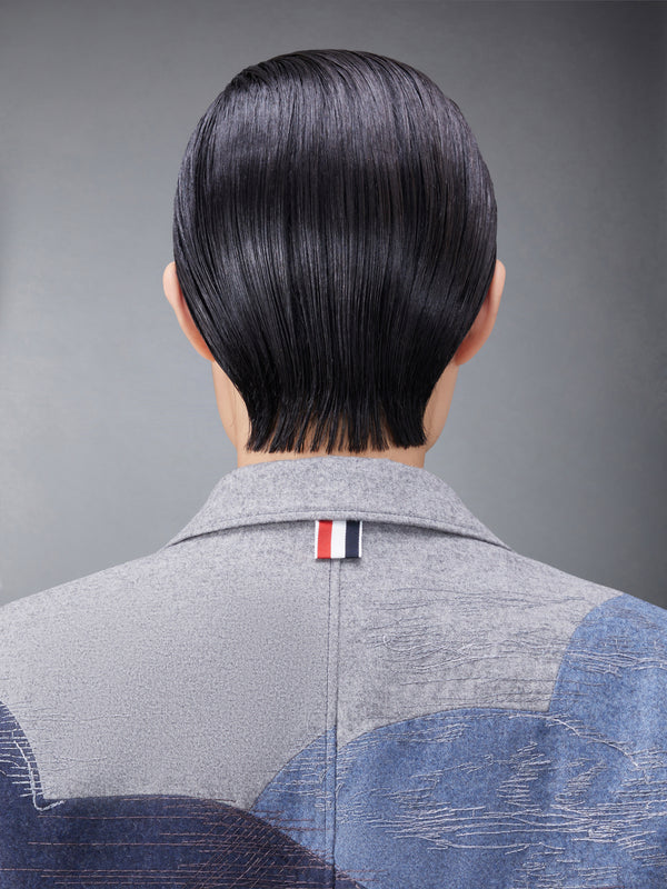 Wool Flannel Stitch Detail Oversized Sack Sport Coat - image 4