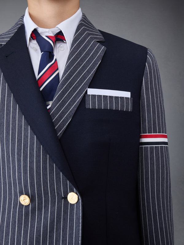 Fun-Mix Pinstripe and Super 120's Armband Double Breasted Classic Sport Coat - image 6