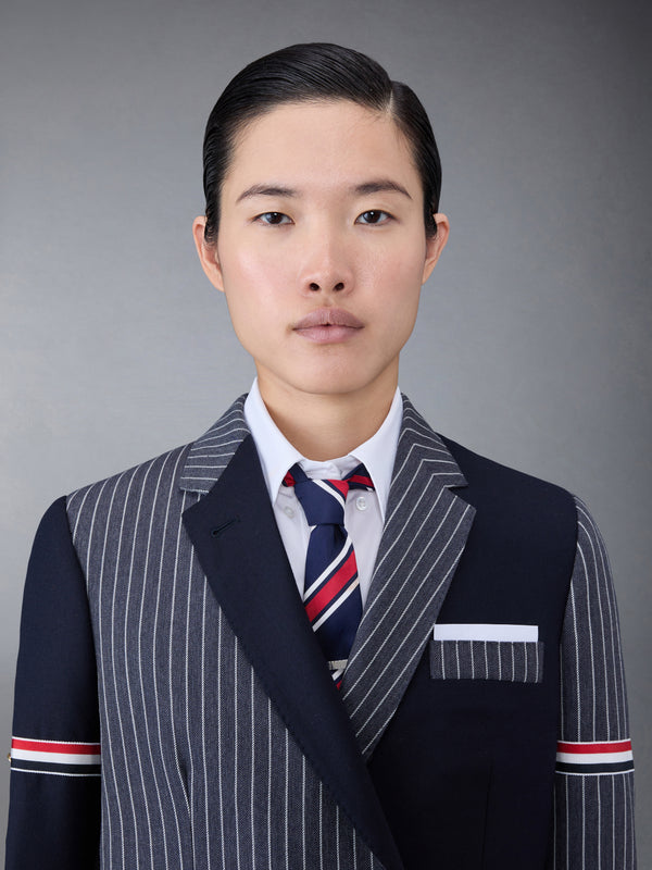 Fun-Mix Pinstripe and Super 120's Armband Double Breasted Classic Sport Coat - image 7