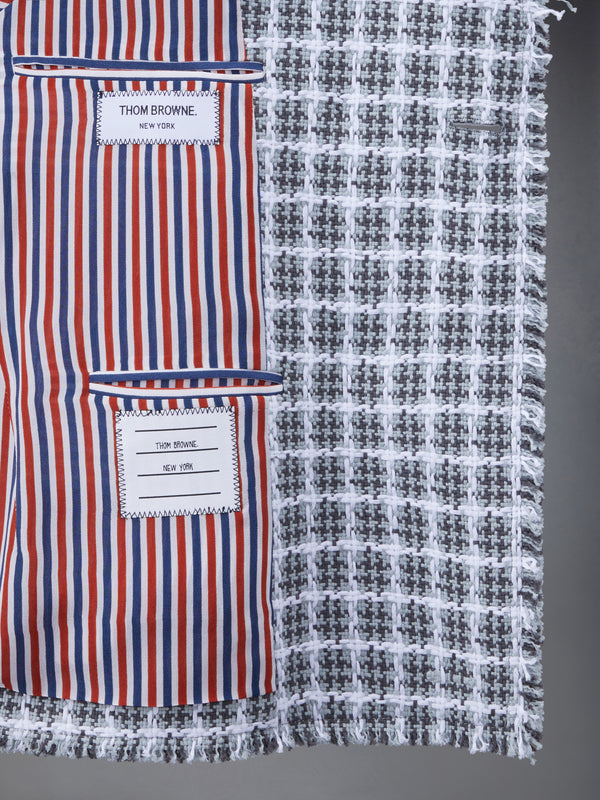 CHECK SUMMER TWEED FRAY CROPPED SACK SPORT COAT - image 5