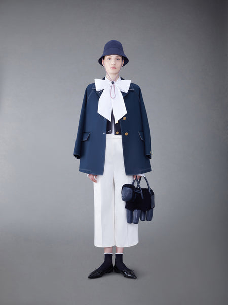 FRESCO BOX PLEAT CARDIGAN JACKET NAVY