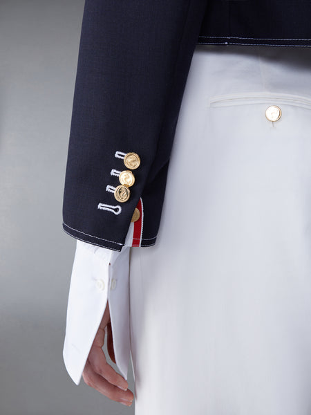 FRESCO BOX PLEAT CARDIGAN JACKET NAVY