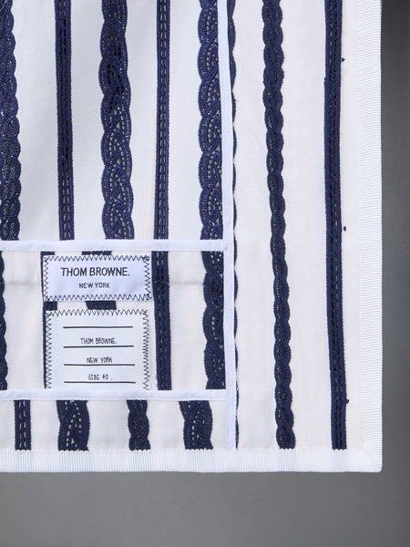 COTTON TWILL BOX PLEAT JACKET NAVY