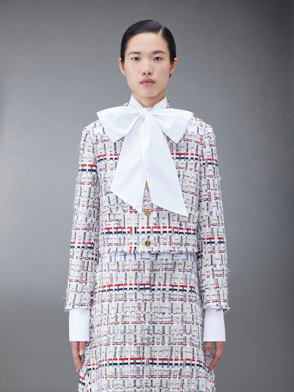 DECONSTRUCTED TWEED BOX PLEAT CARDIGAN JACKET - featured image
