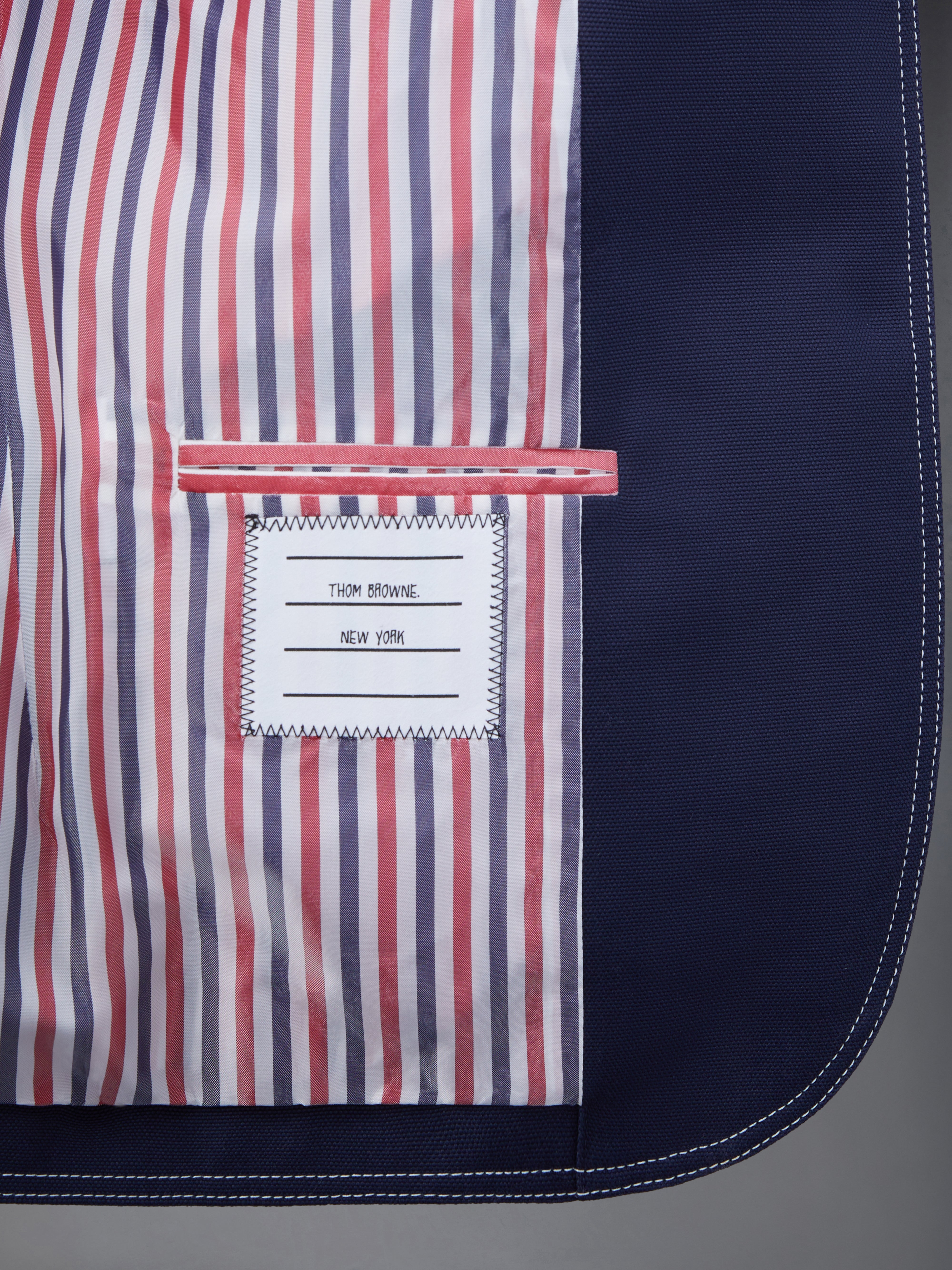 Cotton Canvas Cropped Patch Pocket Sack Jacket | Thom Browne