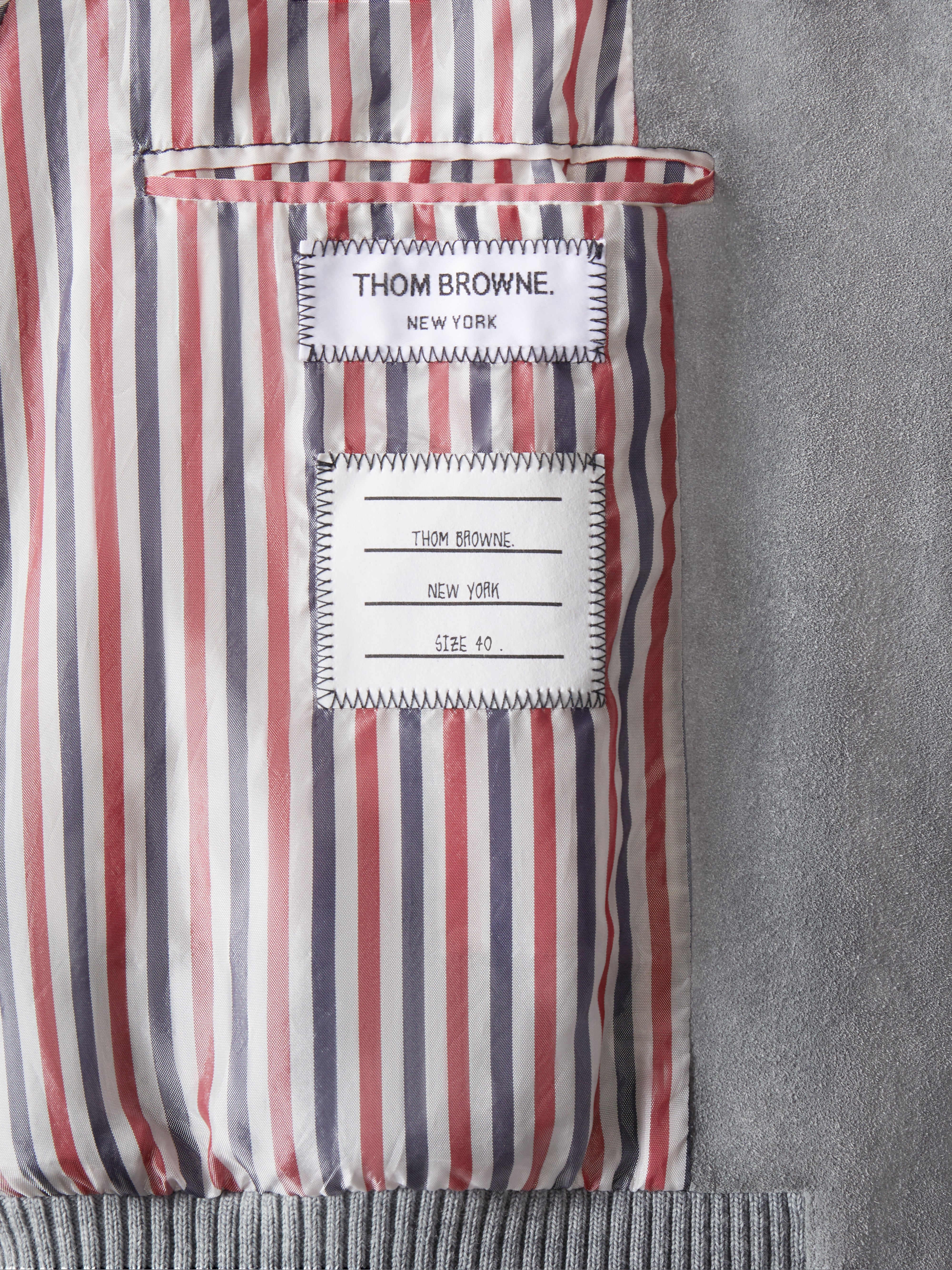 Shearling & Suede Cropped Flight Jacket | Thom Browne