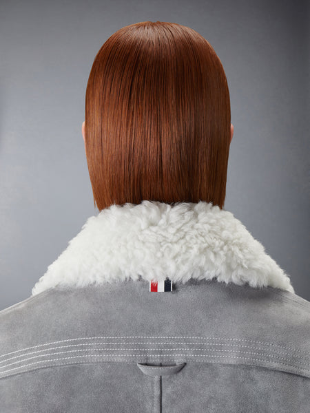 SHEARLING & SUEDE CROPPED FLIGHT JACKET