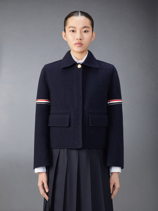 WOOL CASHMERE ARMBAND BELL SLEEVE JACKET WITH SHEARLING COLLAR - image 2